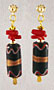 <strong>Black Glass & Red Coral Earrings</strong>