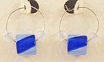 <strong>Blue Stripe Art Glass Hoops</strong>